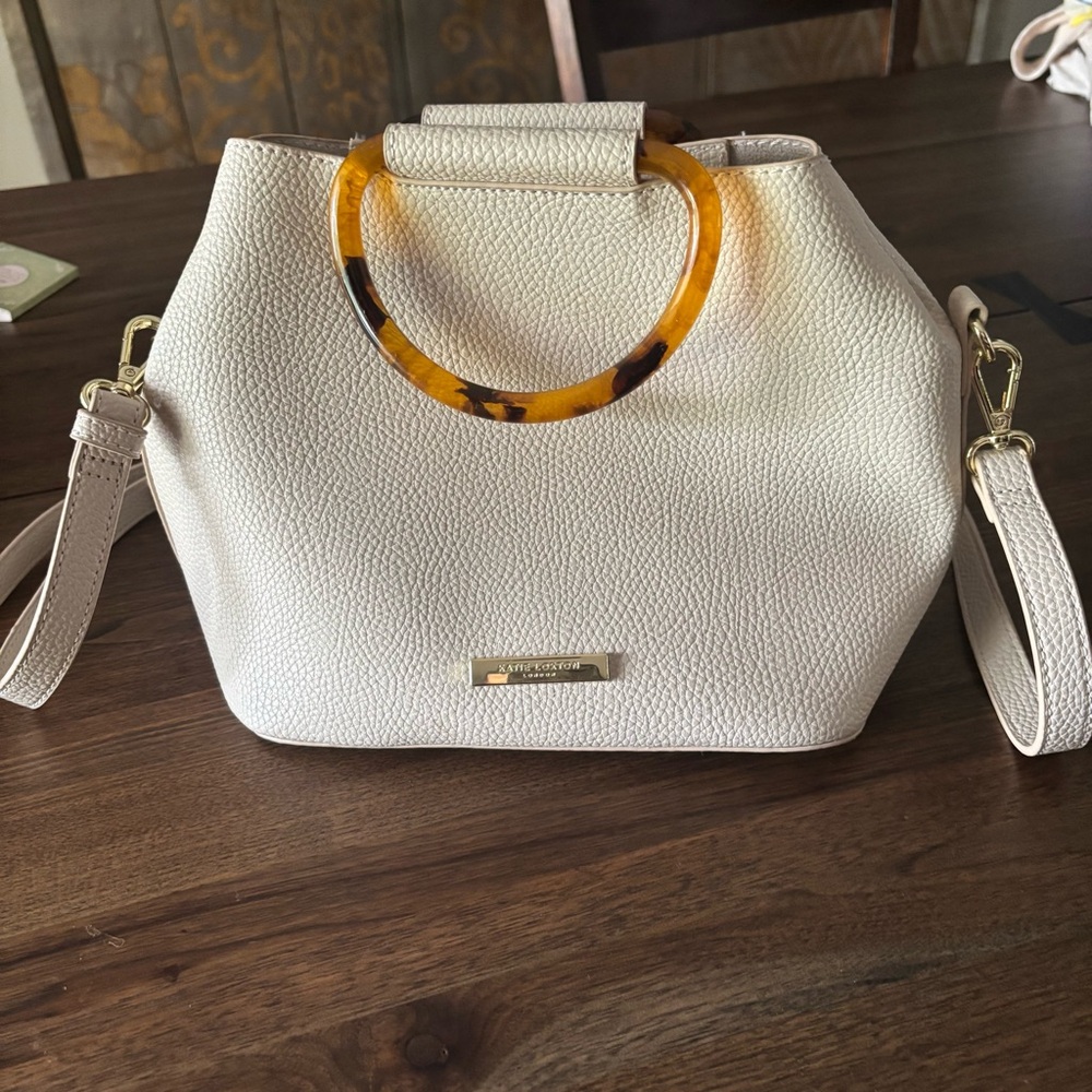 Katie Loxton Cream Handbag with Tortoise Shell Handles